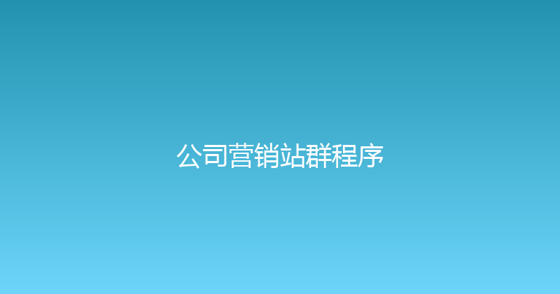 公司营销站群程序 封面图