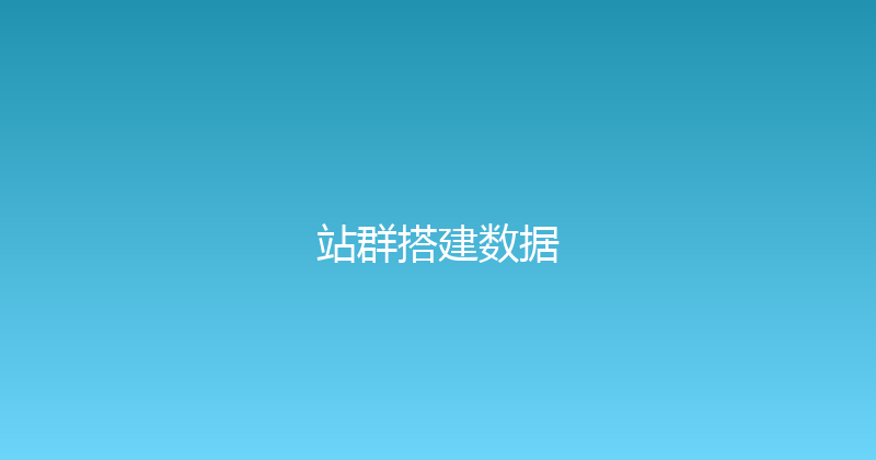 站群搭建数据 封面图