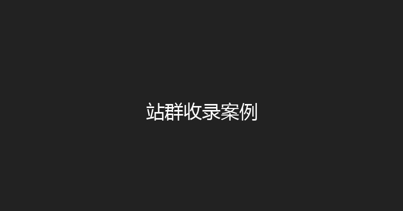 站群收录案例 封面图