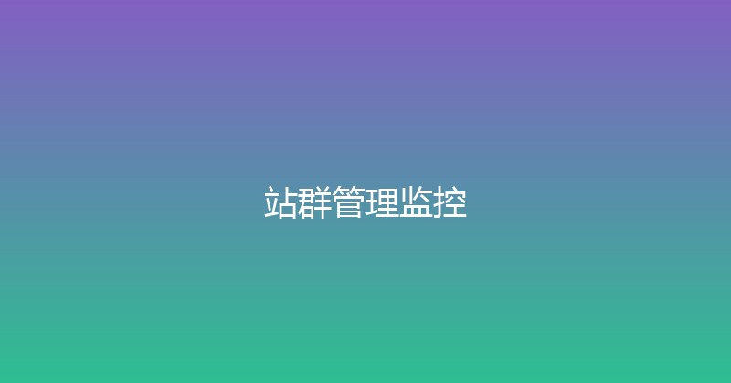 站群管理监控 封面图