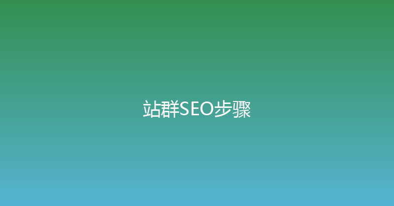 站群SEO步骤 封面图